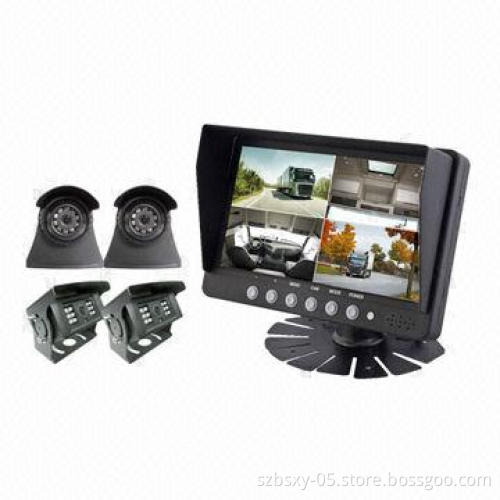 High Resolution 7-inch Digital Quad Monitor, Car Rear-view Camera for Bus